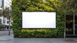 © Generative AI - Billboard Mockup Surrounded by Greenery on City Street for Advertising and Marketing Campaigns