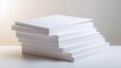 © Generative AI - Stack of White Paper Sheets on a White Surface, Representing Concepts of Office Supplies, Printing and Stationery
