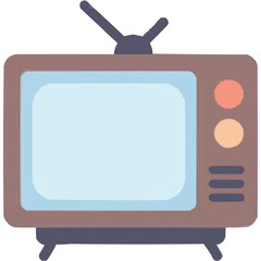 Vintage television set with antennas and colorful buttons  