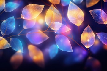 Wall Mural - pattern bokeh effect background light leaf backgrounds.