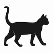 © Neelima_Parboti - Black cat silhouette walking profile view animal feline