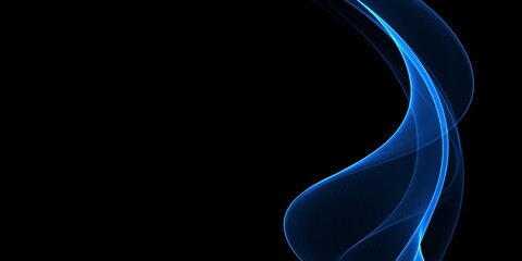 Wall Mural - abstract blue wave design on a dark background.