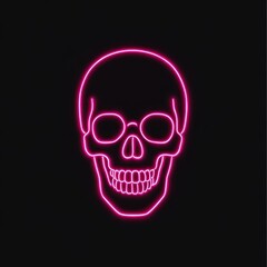 Wall Mural - skull light neon illustration.