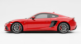 Discover the sleek red coupe sports car side view perfect for automotive enthusiasts and luxury car lovers alike