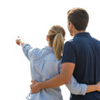 © WOMAN PNG - Couple pointing together looking at something in the distance isolated on transparent background