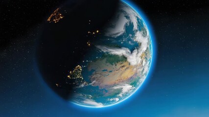 Wall Mural - earth in space zoom out in the universe