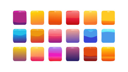 Colorful gradient buttons vector graphic design user interface elements app icons web design asset collection