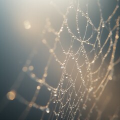 spider web with dew drops