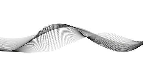 Wall Mural - abstract wavy grey stream element for design on transparent background isolated. wavy white and grey