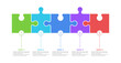 © Roman - Puzzle infographic with 5 steps. Infographic design template made by color jigsaw puzzle pieces. Vector.
