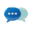 © Mahi - 3d icon of digital communication chat bubbles with circuit board pattern isolated on transparent background