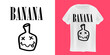 © zmiter - Banana Nirvana T-Shirt Design Vector Black Tee with black Text and Funny Banana Smiling Face, Trendy Graphic Apparel for Casual Style and Pop Culture Fans