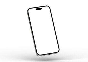High-quality image of a modern smartphone with a blank screen, perfect for app presentations or website designs.