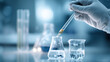 © z - Laboratory Experiment Scene with Scientist Using Eyedropper, Highlighting Precision and Scientific Process