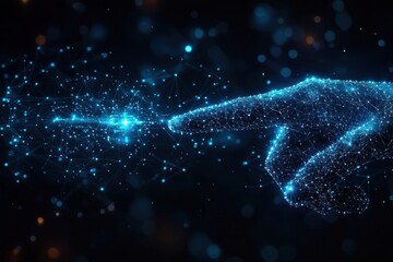 Wall Mural - digital hand concept glowing with network connections and futuristic design