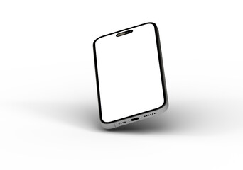 High-quality image of a modern smartphone with a blank screen, perfect for app presentations or website design.