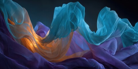 Wall Mural - Abstract Digital Art With Vibrant Colors And Flowing Shapes