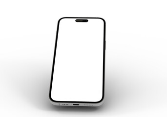 High-quality photo of a modern smartphone with a blank screen, perfect for app presentations or website mockups.
