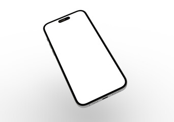 High-quality image of a modern smartphone with a blank screen, perfect for app presentations or website mockups.