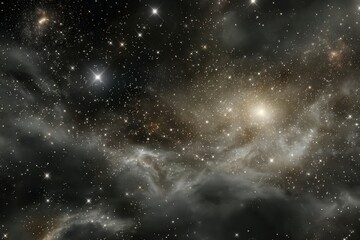Wall Mural - Dark Space Nebula With Glowing Stars