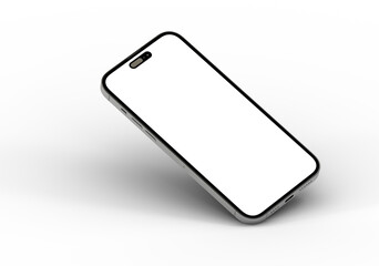 High-quality photo of a modern smartphone with a blank screen, perfect for app presentations or website mockups.