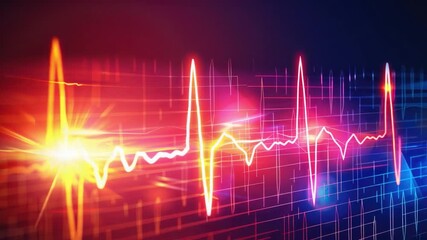 Wall Mural - vibrant digital pulse waveform display with colorful visual effects for music and sound representati