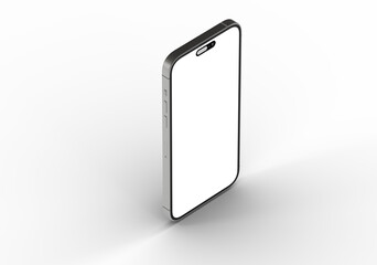 High-quality photo of a modern smartphone with a blank screen, perfect for app presentations or website mockups.