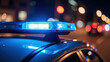 © Oran - Emergency vehicle with flashing blue lights at night, creating sense of urgency and alertness on street