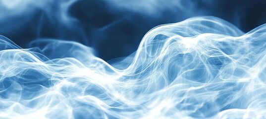 Wall Mural - abstract blue and white waves with oceanic depth featuring swirling fluid textures and artful design