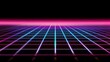 © Fana Art - Luminous Neon Grid Stretching to a Glowing Pink Digital Horizon