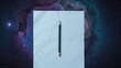 © The 2R Artificiality - Close-up of a technical pencil on checkered paper with a space-themed background