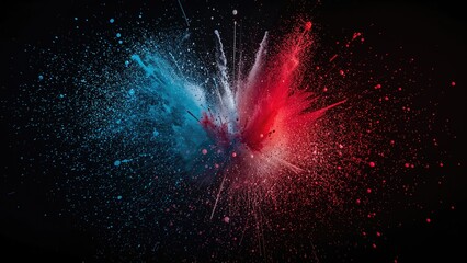 Wall Mural - vivid pigments dispersing in a black space