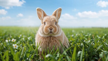 charming hare in the sunny days