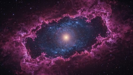 Wall Mural - multicolored interstellar gas enveloping a luminous celestial body