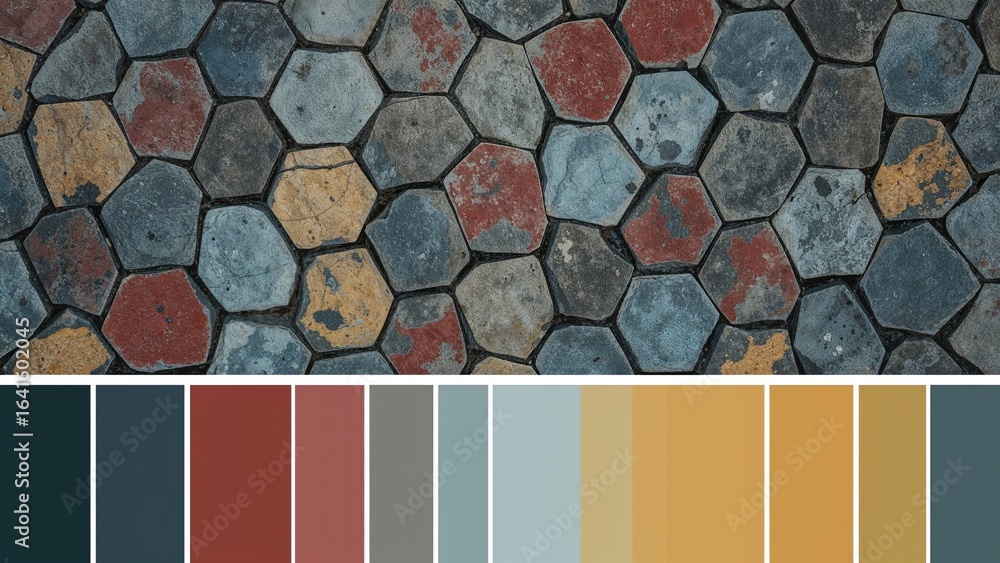 Compatable Color Swatches Swatch collection displaying coordinated and complementary colors Stock ...