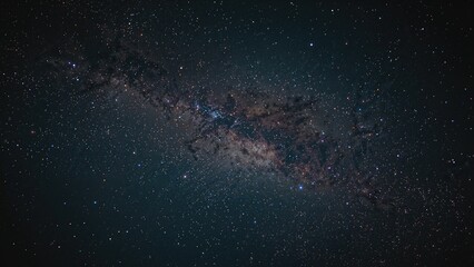 Canvas Print - grainy photograph of the night sky showcasing the milky way with extended exposure