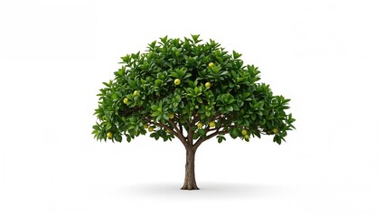 Wall Mural - Individual tree isolated on a white canvas