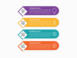 Wall Mural - timeline infographic design element and number options. business concept with 4 steps. can be used f