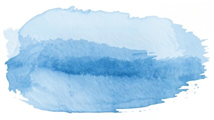 Wall Mural - hand-painted blue watercolor brush strokes on white paper, suitable for banners, wallpapers, and des