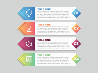 Wall Mural - infographics design template, business concept with 4 steps or options, can be used for workflow lay