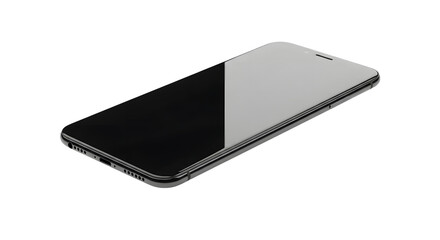 Modern smartphone isolated on transparent background, a sleek and portable electronic device for communication and technology
