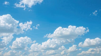 Wall Mural - snapshot of a serene blue sky dotted with white clouds