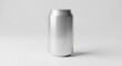 © doa - Sleek silver aluminum drink can mockup on a clean white background for branding and design