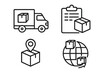 © Charlie - Delivery and logistics web icon set in line style, shipping and transportation symbols for mobile app and website, vector illustration on transparent background, modern design elements