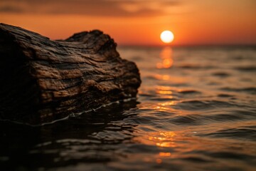 Wall Mural - a sunset over waves