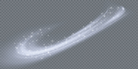 Wall Mural - Realistic snow storm or wind swirls isolated on transparent background. Vector illustration of white spiral, wave, curve vortex effect. Symbol of fresh air, blizzard, magic power speed, tornado