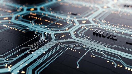 Wall Mural - Futuristic Circuit Board: Data Flow, Technology, and Digital Connectivity