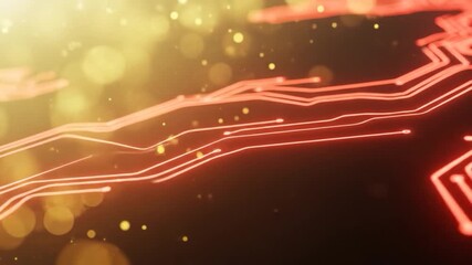 Wall Mural - Glowing Circuit Board with Hand and Bokeh Lights - Technology Connection