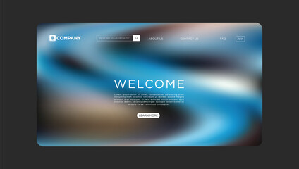 Sleek modern website landing page design with vibrant blurred background and clean user interface elements