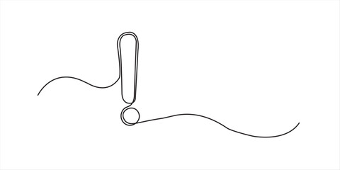 
Continuous one line drawing of Exclamation mark vector illustration, Exclamation mark in one continuous line drawing vector illustration. Pro vector, Continuous editable line drawing of exclamation w